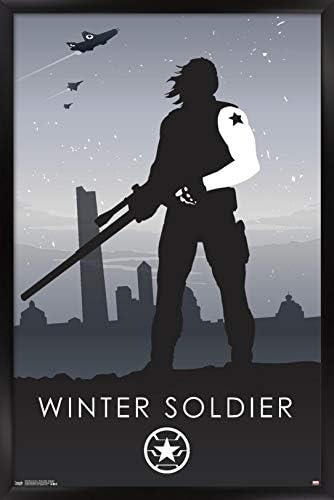 Tendenciák a Nemzetközi Marvel Comics - Winter Soldier - Minimalista Fali Poszter, 14.725 x 22.375, Fekete Keretes Változat