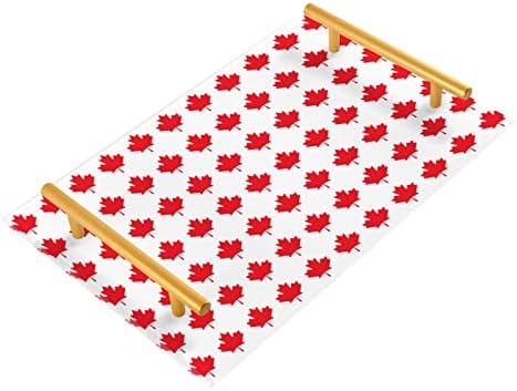 Dallonan Akril Mosdó Tálca Dekoratív Tálca Arany Nyelű Konyha Szervező Kanadai Maple Leaf (7.87 * 11.81-ban)