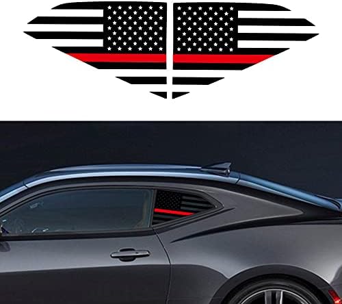 Zhizhong a Hátsó Negyed Ablak Matrica Alkalmas Chevy Camaro -2022, Matt Fekete Amerikai Zászló Matrica(Matt Fekete)