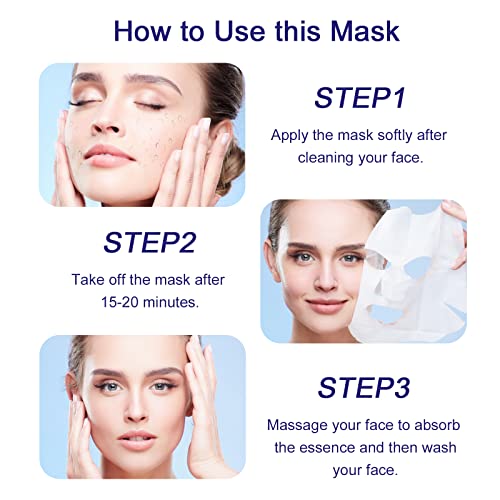 TISHEDO Maszk bőrápoló, Hidratáló arcpakolás, a C-vitamin Lap Maszk, bőrápolás Termékek Női, Férfi, Napi Hidratáló Nyugtató Feszesítő(Csomag