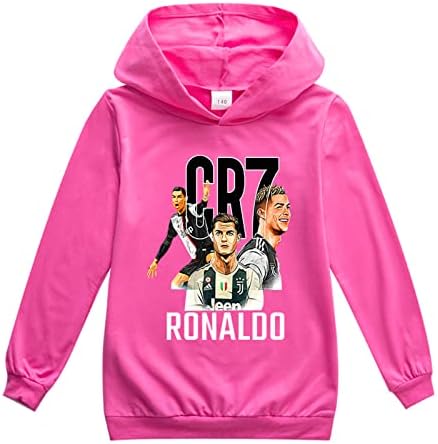 TIANANSHIJIA Fiúk Lányok Cristiano Ronaldo Kapucnis Pamut Alkalmi Kapucnis Felsők,Gyerek Grafikus Pulóver Pulóver