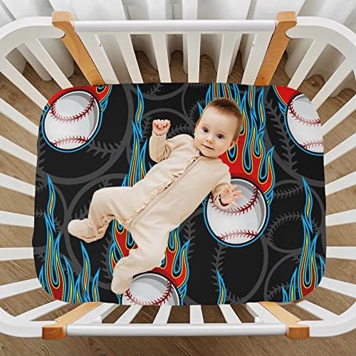 Baseball-Softball Fekete Kiságy, Ágynemű, a Fiúk, Lányok Pack Játszani Lap Lélegző Mini Felszerelt Gyerekágy Lap Normál jászol, a Kisgyermek