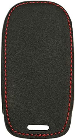 Rpkey Bőr Kulcsnélküli Bejegyzés Távirányító távirányító tok fólia Csere Alkalmas 2019-2020 Dodge RAM 1500（6-Gombot）Fekete piros