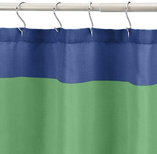 Alapokat, Szórakoztató, Játékos Kék/Zöld Rögbi Csík Mikroszálas Fürdőszobában Zuhanyzó Függöny - Kék/Zöld Rögbi Csík, 72 Inch