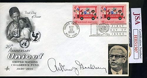 Bíró Arthur Goldberg SZÖVETSÉG Coa Kézzel Aláírt 1966 FDC Cache Legfelsőbb Bíróság Autogramot