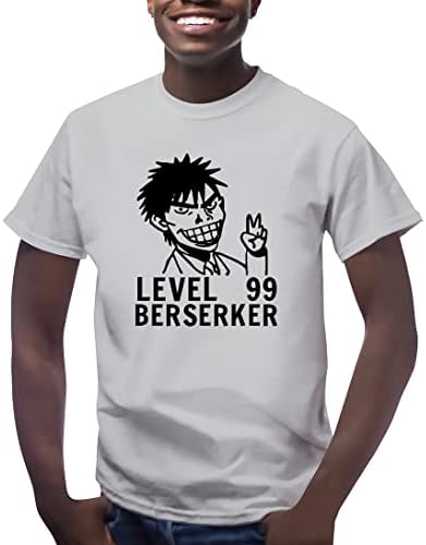 Szint 99 Berserker Anime J - Szép Férfi Rövid Ujjú T-Shirt