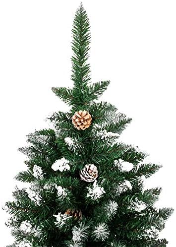 YUMUO 7.5 ft Mesterséges karácsonyfa,Kerti Hó Özönlöttek Karácsonyi Fenyő Fa 1350 Ág,Könnyű Összeszerelés,Összecsukható Fém