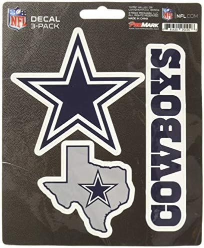 Fanmats NFL Dallas Cowboys Csapata Matrica, 3 Csomag, Kék, Egy Méret