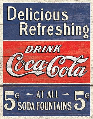Kétségbeesett Vállalkozások Coca-Cola Finom 5 Cent Adóazonosító Jele, - Nosztalgikus Vintage Fém Fali Dekor - Made in USA - 12.5 M x 16 H