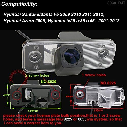 HDMEU HD Színes CCD Vízálló Jármű Autó Visszapillantó Biztonsági Kamera, 170° Látószög Tolató Kamera Hyundai Santafe 2009-2012