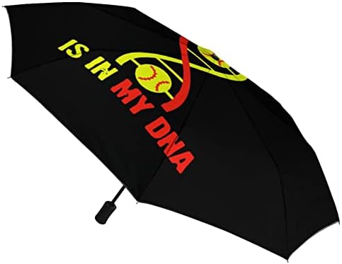 Softball a DNS 3 Redők Utazási Esernyő Anti-UV Szélálló Esernyők Divatos Auto Nyitott Esernyő