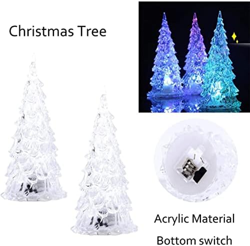 3 Db Kivilágított karácsonyfa Színes LED-es Akril Éjszakai Fény Karácsonyi Dekoráció asztali karácsonyfa világít Csillogó Karácsonyi
