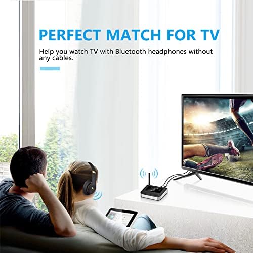 ZIOCOM Bluetooth Adó-Vevő készülék a TV-készülék Otthon Sztereó, aptX Alacsony Késleltetésű Bluetooth Audio Adapter, Bypass-Mód, 2 Pár Eszközök