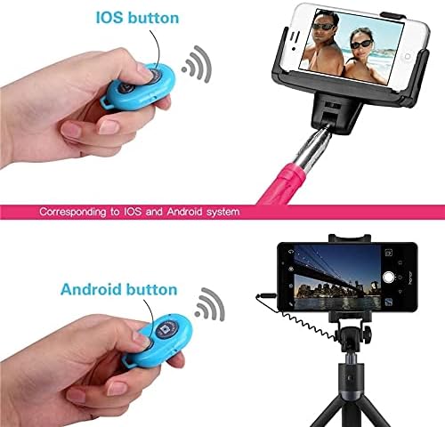 AngelReally Vezeték nélküli Kamera Exponáló Távirányító Okos Telefonok - Kompatibilis iOS/Android (1 Rózsaszín＋1 Kék)