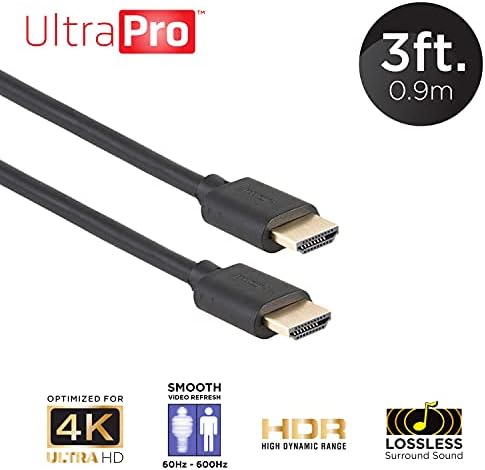 UltraPro 4K-HDMI Kábel, 3 ft. Nagy Sebességű, 4K 1440p 1080p 10.2 Gbps Ethernet, Arany Csatlakozók, Streaming, Szerencsejáték,