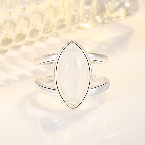 2023 Új Női Bevonatú 925 Ezüst Vintage Fehér Drágakő Gyűrű, Ékszerek, Ajándék Gyűrű Retro (Ezüst, 7)
