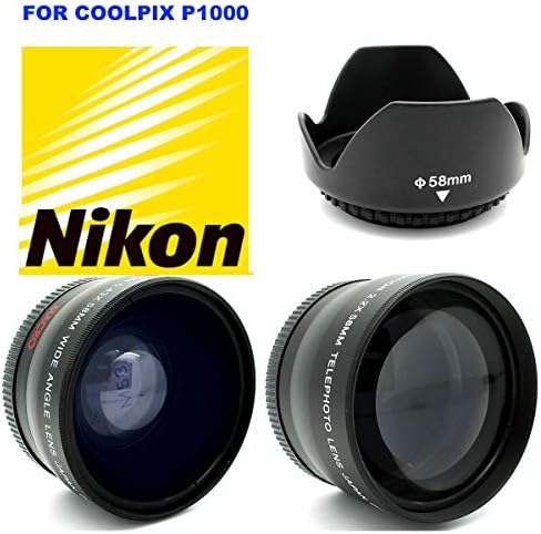 Nikon COOLPIX P1000 Prémium Kiegészítő KÉSZLET Lencsék Vaku Állvány Szűrő Széles Látószögű 77MM Hátizsák Minden, amire Szüksége Profi HD-4K