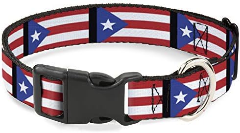 Csat-Le Macska Nyakörv Szakadár Puerto Rico Zászló Ismételje meg a Fekete 6 9 Hüvelyk 0.5 Hüvelyk Széles