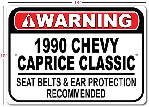 1990 90-es Chevy Caprice Classic biztonsági Öv Ajánlott Gyors Autó Alá, Fém Garázs Tábla, Fali Dekor, GM Autó Jel - 10x14 cm