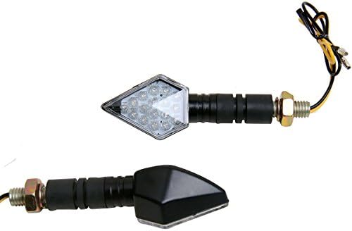 MotorToGo Fekete LED-es Motorkerékpár Hosszú Szár indexet mini 3D-s Gyémánt LED-es irányjelző Lámpák Szemellenző Kompatibilis a 2002-es