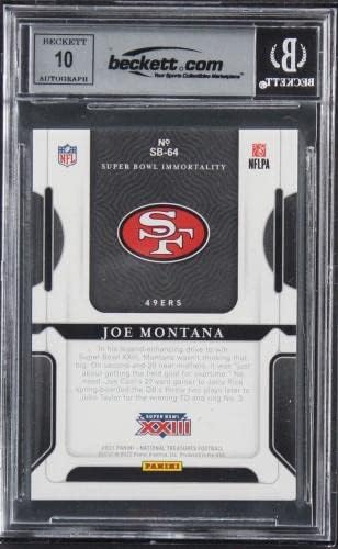 Joe Montana Aláírt 2021 Panini Nemzeti Kincsek 64 8/55 Kártya Automatikus 10 BAS Födém - Dedikált NFL Labdarúgó-Kártyák