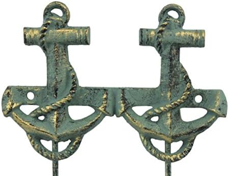 Antik Bronz Öntöttvas Dekoratív Horgony Horgok 6 Inch - Horgony Dekoráció - Fém Fali Akasztóval