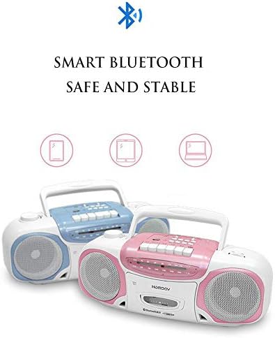 Szép Bluetooth Boombox CD-Lejátszó,Kazettás Magnó,FM Rádió, AUX in (Lejátszás Zene az MP3-Lejátszók, okostelefonok, Táblagépek, stb.), Rózsaszín