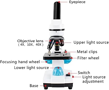 CZDYUF Zoom 2000x Biológiai Mikroszkóp monokuláris Hallgatói Laboratóriumi Labor, Oktatás, LED, USB