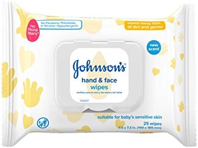 Johnson ' s Baby Kezét, Arcát, Törlőkendő, 25count,(Csomag 2)