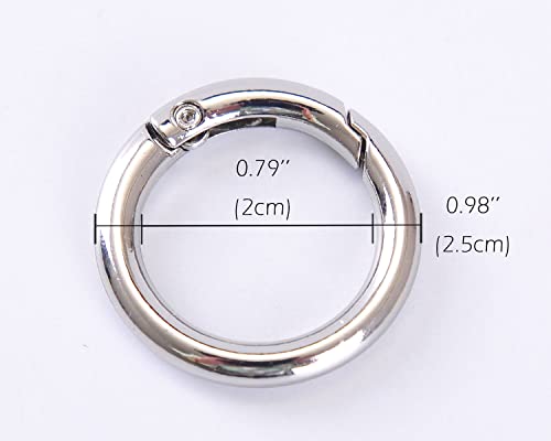 VanEnjoy 2/4/10/18 db O Gyűrű Táska Akasztó,1 inch Tavaszi Gyűrűk Kézitáska segítségével (Ezüst színű 10DB)