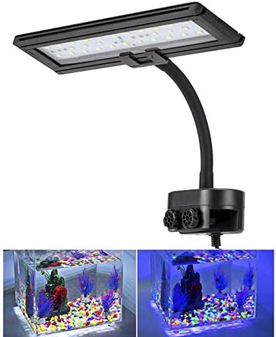 hygger 9.7 Cm Kék Fehér LED Akvárium Fény Klip a Kis Led Fény Ültetett Sós Édesvízi akvárium, a Hattyúnyak Bilincs 13W