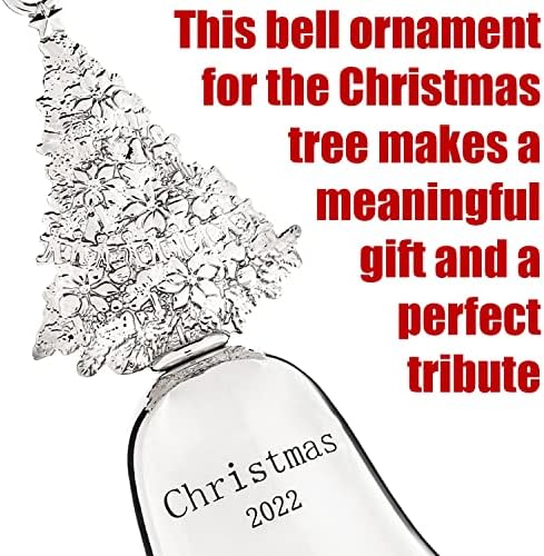 Klikel Karácsonyi Csengő Dísz 2022 - Ezüst Csengőt, karácsonyfa Dísz, 2022 - Karácsonyi Csengő 2022 Dísz - Bell Dísze a karácsonyfa