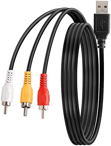 Yeworth USB-3RCA Kábel, 1.5 m-es USB-Férfi-3 RCA Férfi Jack Elosztó Audio Video AV Kompozit Adapter Kábel USB-kompatibilis Tv-vel felszerelt