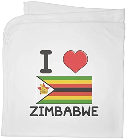Azeeda 'Szeretem Zimbabwe' Pamut Bébi Takaró / Kendő (BY00025986)