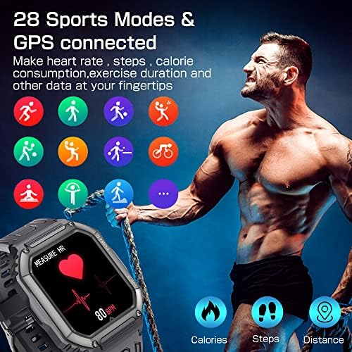 Okos Órák Bluetooth Hívás Férfiak Sport, Fitnesz, 1.8 Ip67 Vízálló Kültéri Aktív Tracker Óra, Telefon, GPS, Katonai Smartwatch a Samsung