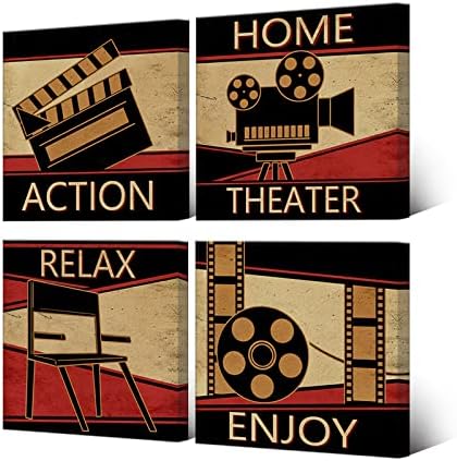 HOMEOART házimozi Mozi Vászon Fal Művészi Nyomatok Klasszikus Vintage Film, Film, Festmény, Családi Szórakoztató Média Room