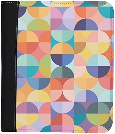 7x9 Prémium Zip Folio - Fekete Geometriai Körök, Tökéletes Szervező a Dokumentumok, Tervezők, Notebookok, valamint Folyóiratokban. Tervező
