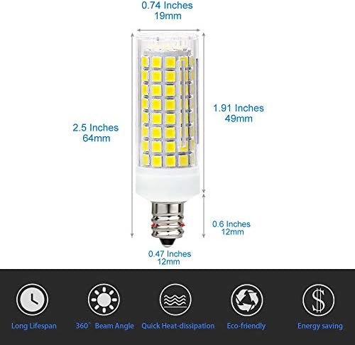 10W E12 LED Kukorica Izzó(4 Doboz) E12 Szabályozható 100 Watt Egyenértékű Izzó 1000LM 6000K Csillár Izzó Dekoratív Gyertya E12