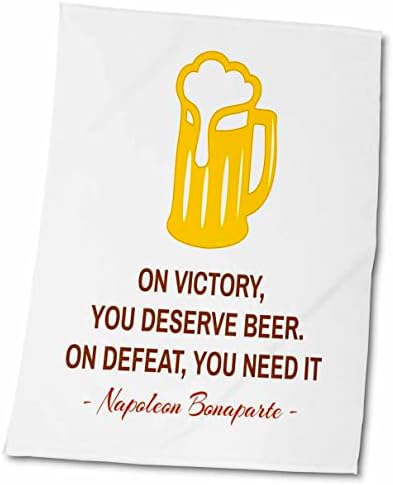 3dRose Napóleon Bonaparte idézet győzelem megérdemled sört fehér Törölköző (twl-281095-3)
