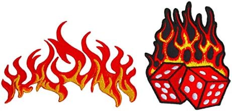 Grafikus Port Lángok, A Tűz Hímzett Vas A Javítás Motoros Motorkerékpár Forró Tűzgolyó Kocka Tűz Tetoválás Heavy Metal Autó