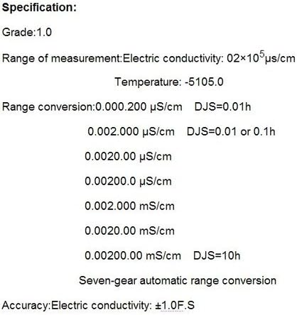 Gowe Vezetőképesség mérő EK:0~100000uS(Hét sebességváltó-automatikus tartomány) Hőmérséklet:-5~105 1%F. S ATC