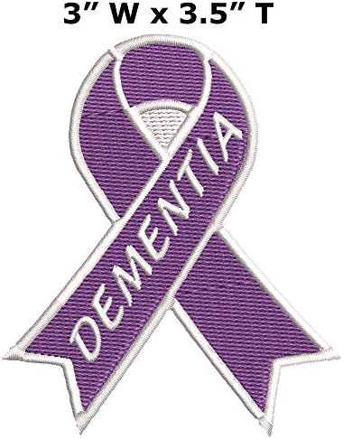 A demencia Lila Tudatosság Szalag Sorozat 3.5 Hímzett DIY Vas vagy Varrjuk-a Dekoratív Javítás Jelvény Jelkép Appliqués