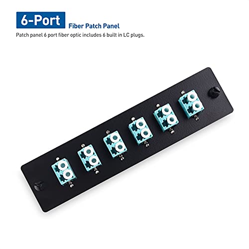 Kábel Számít, 12 Szálak OM4/OM3 Multimódusú Patch Panel, 6 x LC UPC Duplex Optikai Adapterek - LGX Kompatibilis
