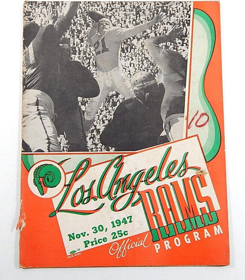 Los Angeles Rams VS Green Bay Packers 11/30/47 Vintage NFL-Foci Program - NFL Programok