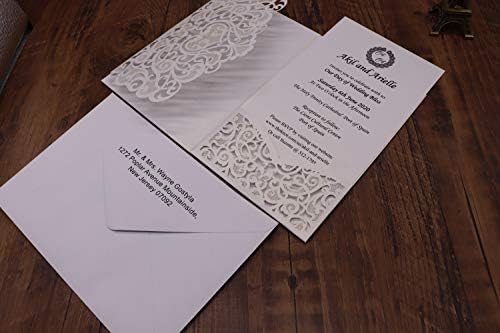 25PCS Lézerrel Vágott Meghívókat, 4.9x 7 Esküvői Meghívók az Üres Papír,Borítékok, hogy az Esküvő lánybúcsú Jubileumi Születésnapi