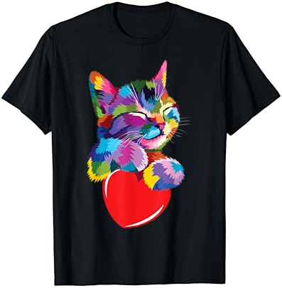 Aranyos Macska Ajándék cica szerelmeseinek Színes Művészeti Kitty Elfogadása Póló
