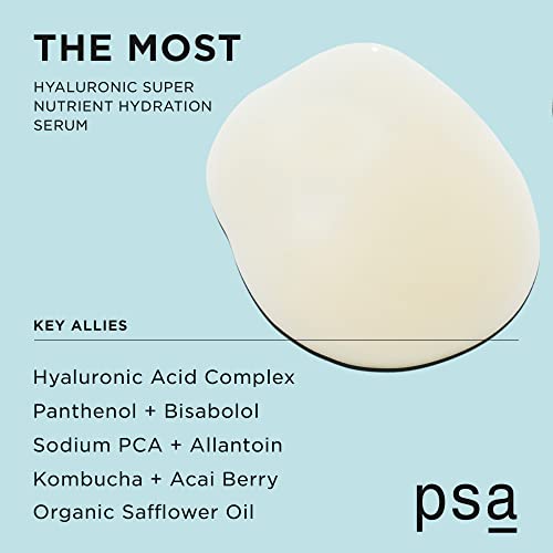 A PSA Multi Savak & Probiotikumok Hámlasztó Este Szérum ajánlott készítményeket, Tejsav, BHA & PHA, Niacinamid, valamint hialuronsav Hidratáló