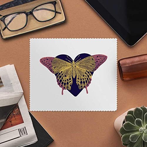 Azeeda 2 x 'Pillangó Szív' Mikroszálas Lencse/Szemüveg Tisztító Kendők (LC00019026)