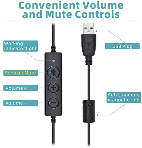 Suifdu Vezetékes Telefon Headset zajszűrős Mikrofon,Iroda Fülhallgató Mikrofon, USB csatlakozó PC & Loptop, Számítógép, Fülhallgató