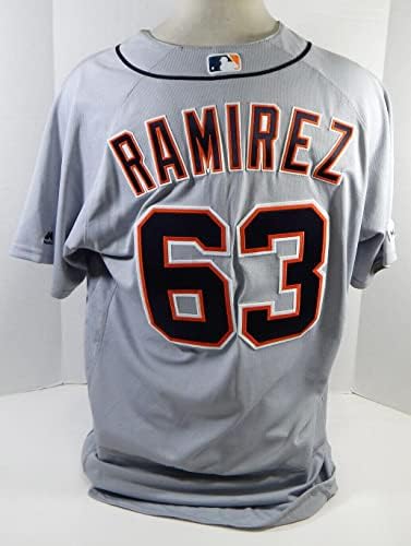 2019 Detroit Tigers Nick Ramirez 63 Játék Kiadott Szürke Jersey 150 Patch 50 494 - Játék Használt MLB Mezek